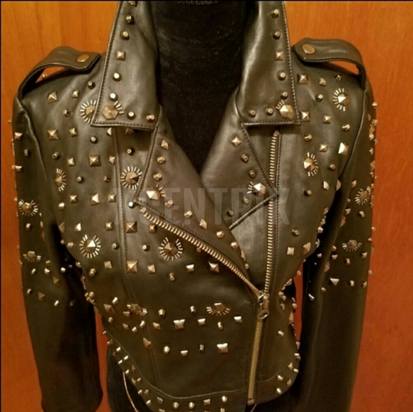 NASTY GAL "BLACK BULL HEATHER IN LEATHER" MOTO - Picture 6 of 13